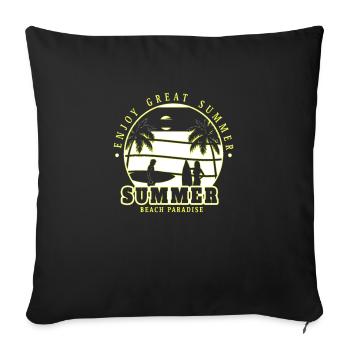 néon anime rétro vintage cool rose nge - Housse de coussin décorative 45 x 45 cm - noir - Devant