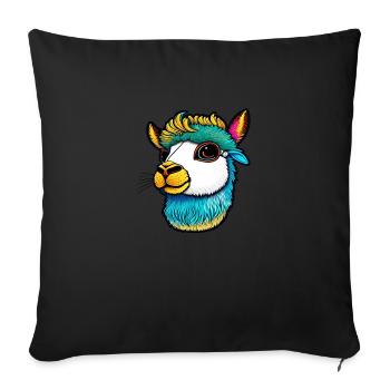 Lama mignon - Housse de coussin décorative 45 x 45 cm - noir - Devant