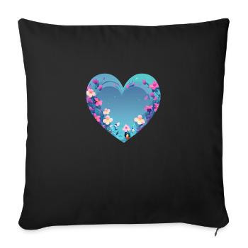 Mariage Fête des mères Saint-Valentin Engagement amoureux - Housse de coussin décorative 45 x 45 cm - noir - Devant