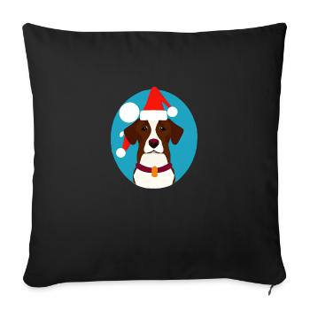 Dog Christmas Dogs Christmas Dog owner X-Mas - Sofa pillowcase 17,3'' x 17,3'' (45 x 45 cm) - black - Front