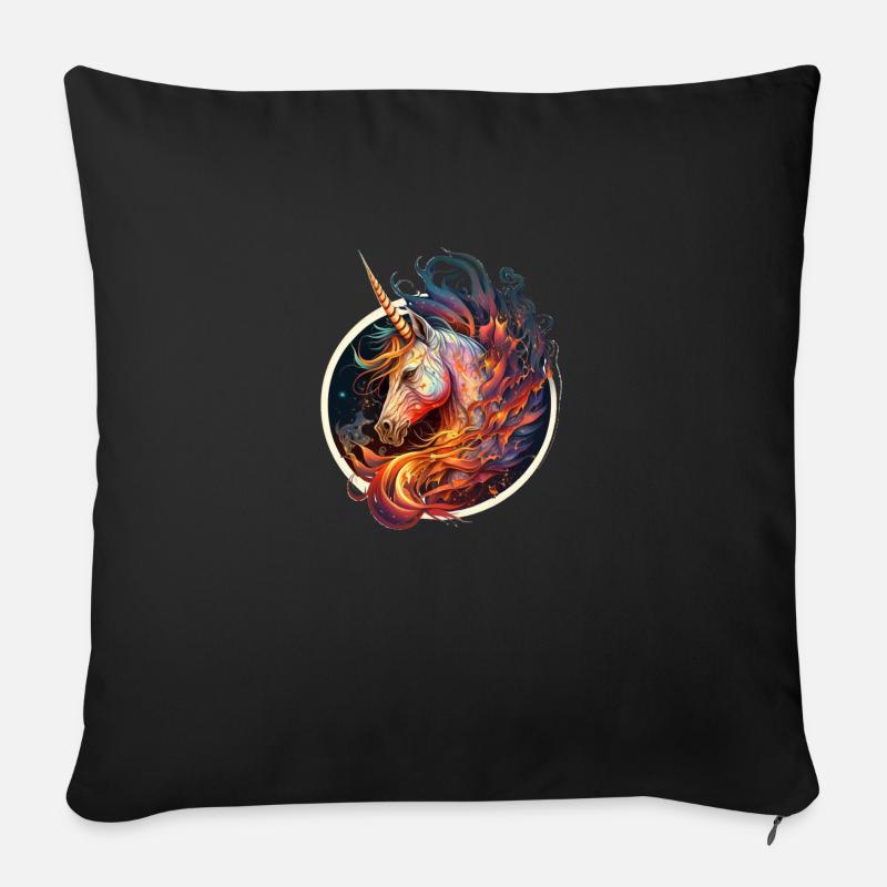 Extravagantes Einhorn - Sofakissenbezug 45 x 45 cm - Schwarz