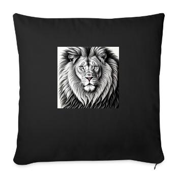 Lion King watching - Sofa pillowcase 17,3'' x 17,3'' (45 x 45 cm) - black - Front