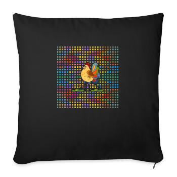 Rooster - Sofa pillowcase 17,3'' x 17,3'' (45 x 45 cm) - black - Front