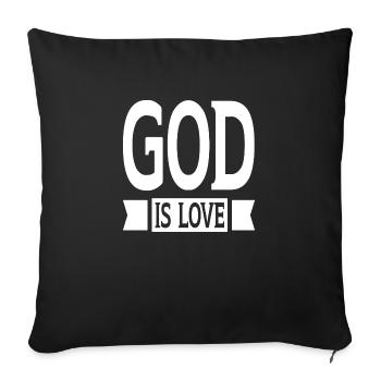Dieu est amour - Housse de coussin décorative 45 x 45 cm - noir - Devant