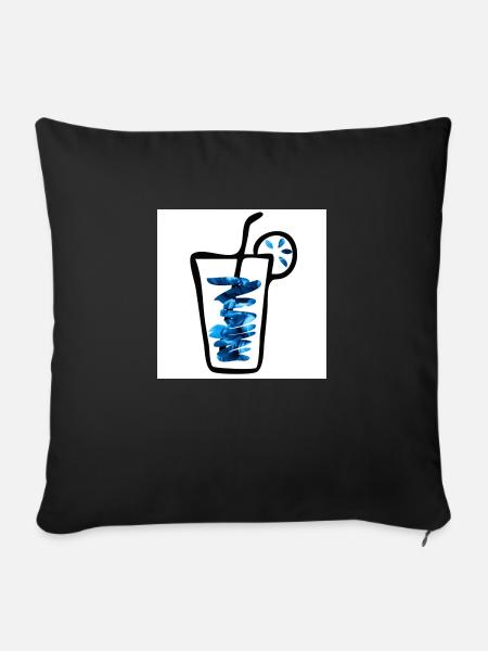 Drink blue - Sofakissenbezug 45 x 45 cm - Schwarz