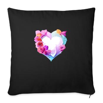 Fiançailles Fête des mères Saint-Valentin Mariage d’amour - Housse de coussin décorative 45 x 45 cm - noir - Devant