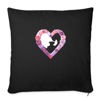 Saint-Valentin Engagement amoureux Fête des mères Mariage - Housse de coussin décorative 45 x 45 cm - noir - Devant