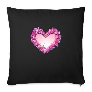 Fête des mères Saint-Valentin Mariage de fiançailles amoureuses - Housse de coussin décorative 45 x 45 cm - noir - Devant