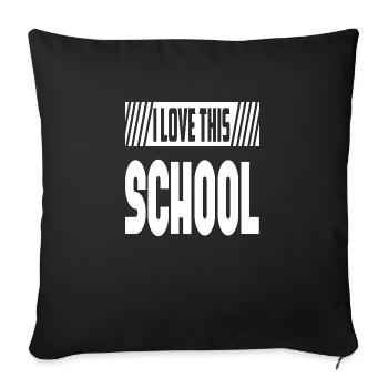 J’adore cette école - Housse de coussin décorative 45 x 45 cm - noir - Devant