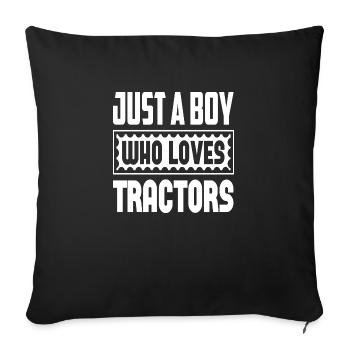Just A Boy Who loves Tractors - Sofakissenbezug 45 x 45 cm - Schwarz - Vorne