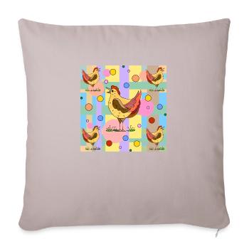 Chickens - Sofa pillowcase 17,3'' x 17,3'' (45 x 45 cm) - light taupe - Front