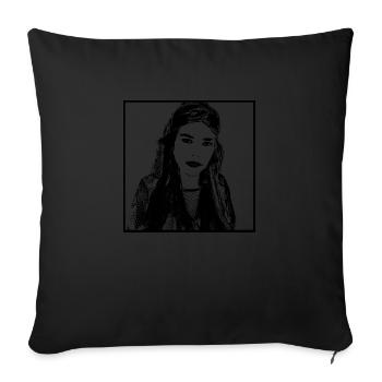 Portrait de femme 44 Cornelia Pompey Femme - Housse de coussin décorative 45 x 45 cm - noir - Devant