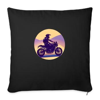 Motorcycle Motorcyclist Motorcross Motorcycle Fan - Sofa pillowcase 17,3'' x 17,3'' (45 x 45 cm) - black - Front
