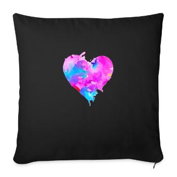 Fête des mères Saint-Valentin Mariage de fiançailles amoureuses - Housse de coussin décorative 45 x 45 cm - noir - Devant