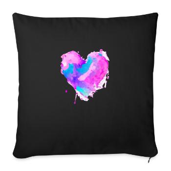 Saint-Valentin Mariage Amour Fiançailles Fête des mères - Housse de coussin décorative 45 x 45 cm - noir - Devant