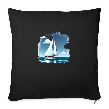 Voile Voile Voile Sport Marins - Housse de coussin décorative 45 x 45 cm - noir - Devant