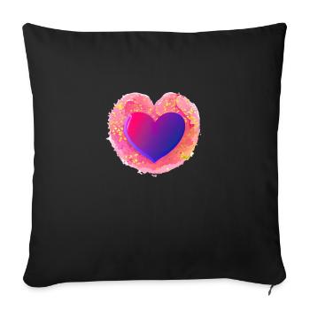 Fiançailles Fête des mères Saint-Valentin Mariage d’amour - Housse de coussin décorative 45 x 45 cm - noir - Devant