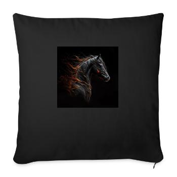 Fiery horse n°16 - Sofa pillowcase 17,3'' x 17,3'' (45 x 45 cm) - black - Front