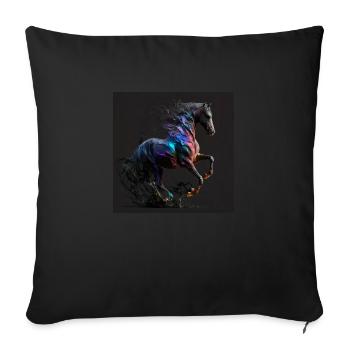 Fiery horse n°14 - Sofa pillowcase 17,3'' x 17,3'' (45 x 45 cm) - black - Front