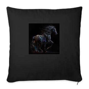 Fiery horse - Sofa pillowcase 17,3'' x 17,3'' (45 x 45 cm) - black - Front