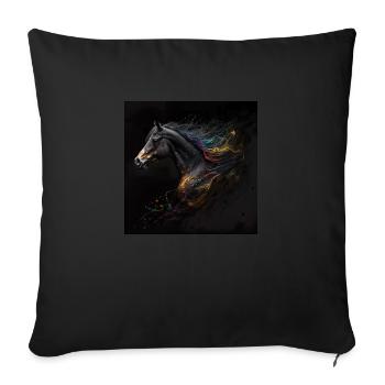 Fiery horse n°17 - Sofa pillowcase 17,3'' x 17,3'' (45 x 45 cm) - black - Front