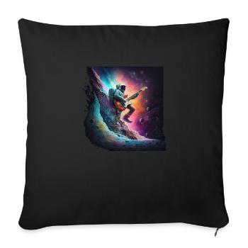 space surfing - Sofa pillowcase 17,3'' x 17,3'' (45 x 45 cm) - black - Front