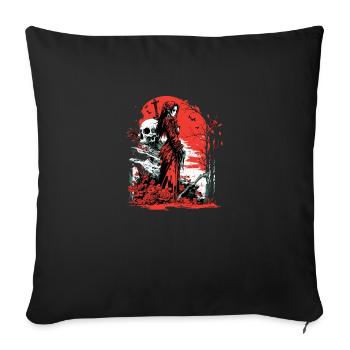 Rote Hexe - Sofakissenbezug 45 x 45 cm - Schwarz - Vorne