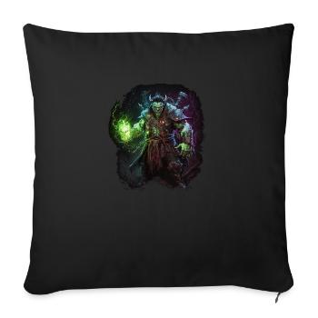 orc wizard - Sofa pillowcase 17,3'' x 17,3'' (45 x 45 cm) - black - Front