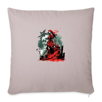 Rote Hexe - Sofakissenbezug 45 x 45 cm - helles Taupe - Vorne