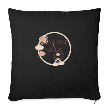 SOLEIL ET FLEURS - Housse de coussin décorative 45 x 45 cm - noir - Devant