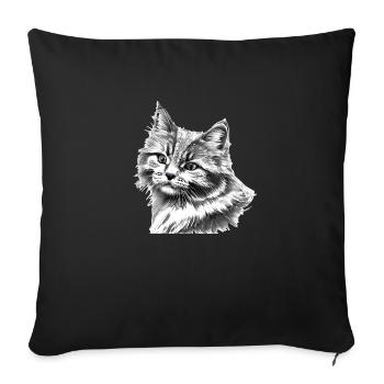 Cat Cat Owner Domestic Cat Pet Kitten - Sofa pillowcase 17,3'' x 17,3'' (45 x 45 cm) - black - Front