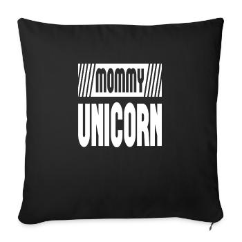 Mommy Unicorn - Sofa pillowcase 17,3'' x 17,3'' (45 x 45 cm) - black - Front