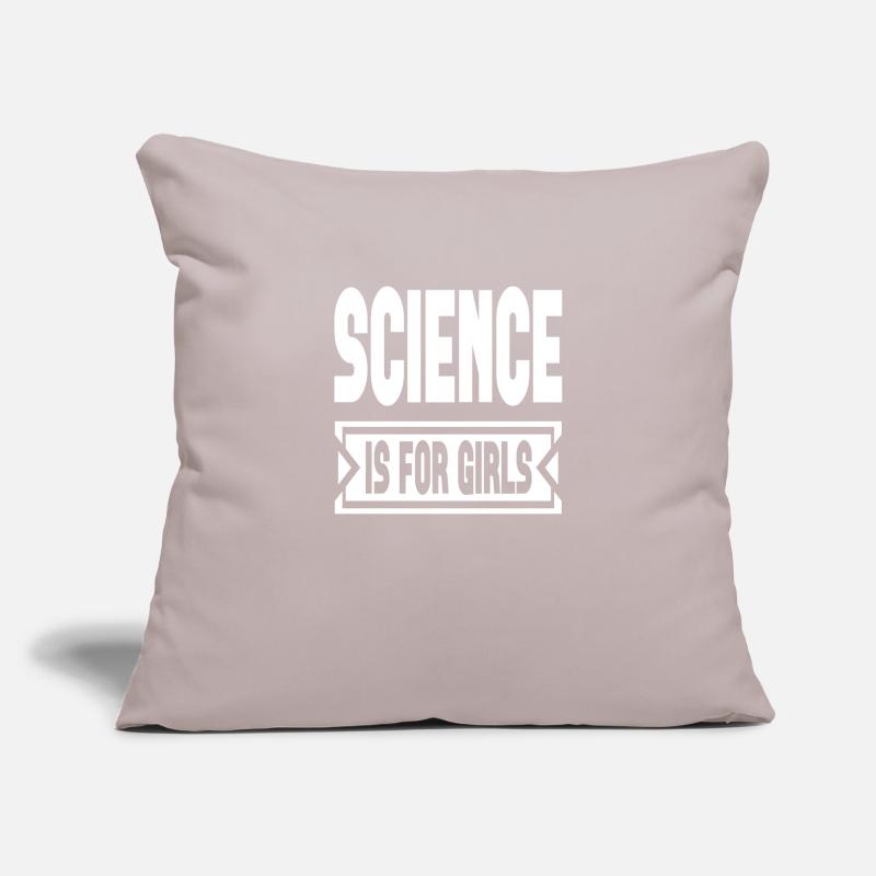 La science, c’est pour les filles Housse de coussin décorative 45 x 45 cm