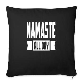 Namaste All Day - Sofa pillowcase 17,3'' x 17,3'' (45 x 45 cm) - black - Front