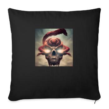 Dark Art - Flying Skull - Sofa pillowcase 17,3'' x 17,3'' (45 x 45 cm) - black - Front