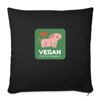 Vegan pour les animaux - Housse de coussin décorative 45 x 45 cm - noir - Devant