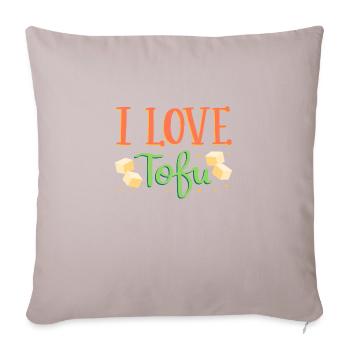 J'aime de tofu - Housse de coussin décorative 45 x 45 cm - taupe clair - Devant