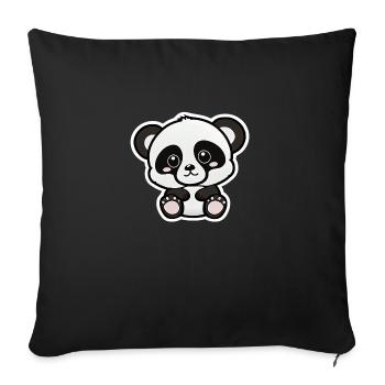 Baby Panda - Sofakissenbezug 45 x 45 cm - Schwarz - Vorne