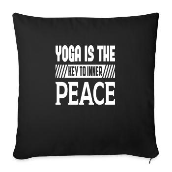 Yoga Is The Key To Inner Peace - Sofakissenbezug 45 x 45 cm - Schwarz - Vorne