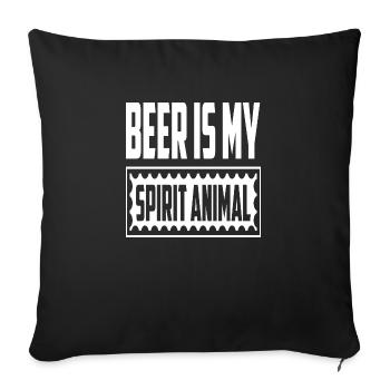 La bière est mon animal spirituel - Housse de coussin décorative 45 x 45 cm - noir - Devant