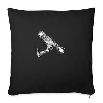 Budgerigar Bird owner Bird cockatiel - Sofa pillowcase 17,3'' x 17,3'' (45 x 45 cm) - black - Front