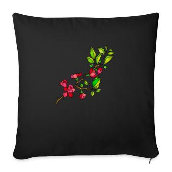 Flowers - Sofa pillowcase 17,3'' x 17,3'' (45 x 45 cm) - black - Front