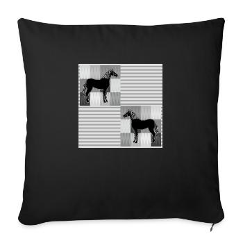 Pferd - Sofakissenbezug 45 x 45 cm - Schwarz - Vorne