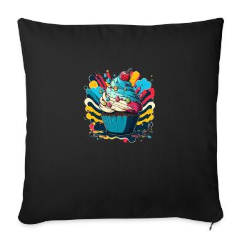 Sweet Cupcake - Sofa pillowcase 17,3'' x 17,3'' (45 x 45 cm) - black - Front