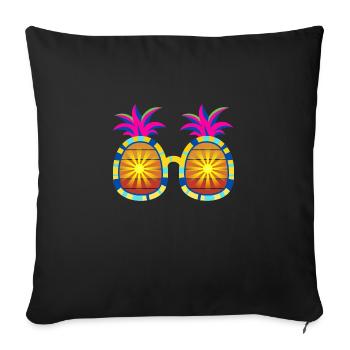 Pineapple sunglasses - Sofa pillowcase 17,3'' x 17,3'' (45 x 45 cm) - black - Front