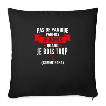 je vomis comme papa / expressions bébé - Housse de coussin décorative 45 x 45 cm - noir - Devant