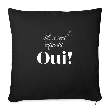 Ils se sont enfin dit oui - Housse de coussin décorative 45 x 45 cm - noir - Devant