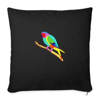 Bird owner Budgerigar Bird Cockatiel - Sofa pillowcase 17,3'' x 17,3'' (45 x 45 cm) - black - Front