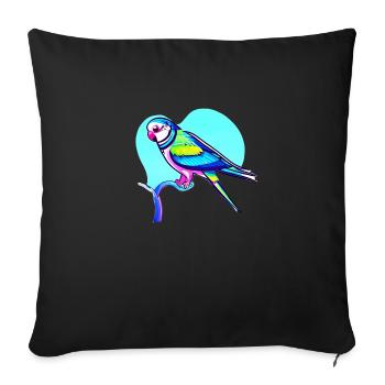 Budgerigar Bird Cockatiel Bird Owner - Sofa pillowcase 17,3'' x 17,3'' (45 x 45 cm) - black - Front