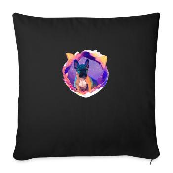 Dog Dog Owner Dog Owner Bulldog Dogs - Sofa pillowcase 17,3'' x 17,3'' (45 x 45 cm) - black - Front